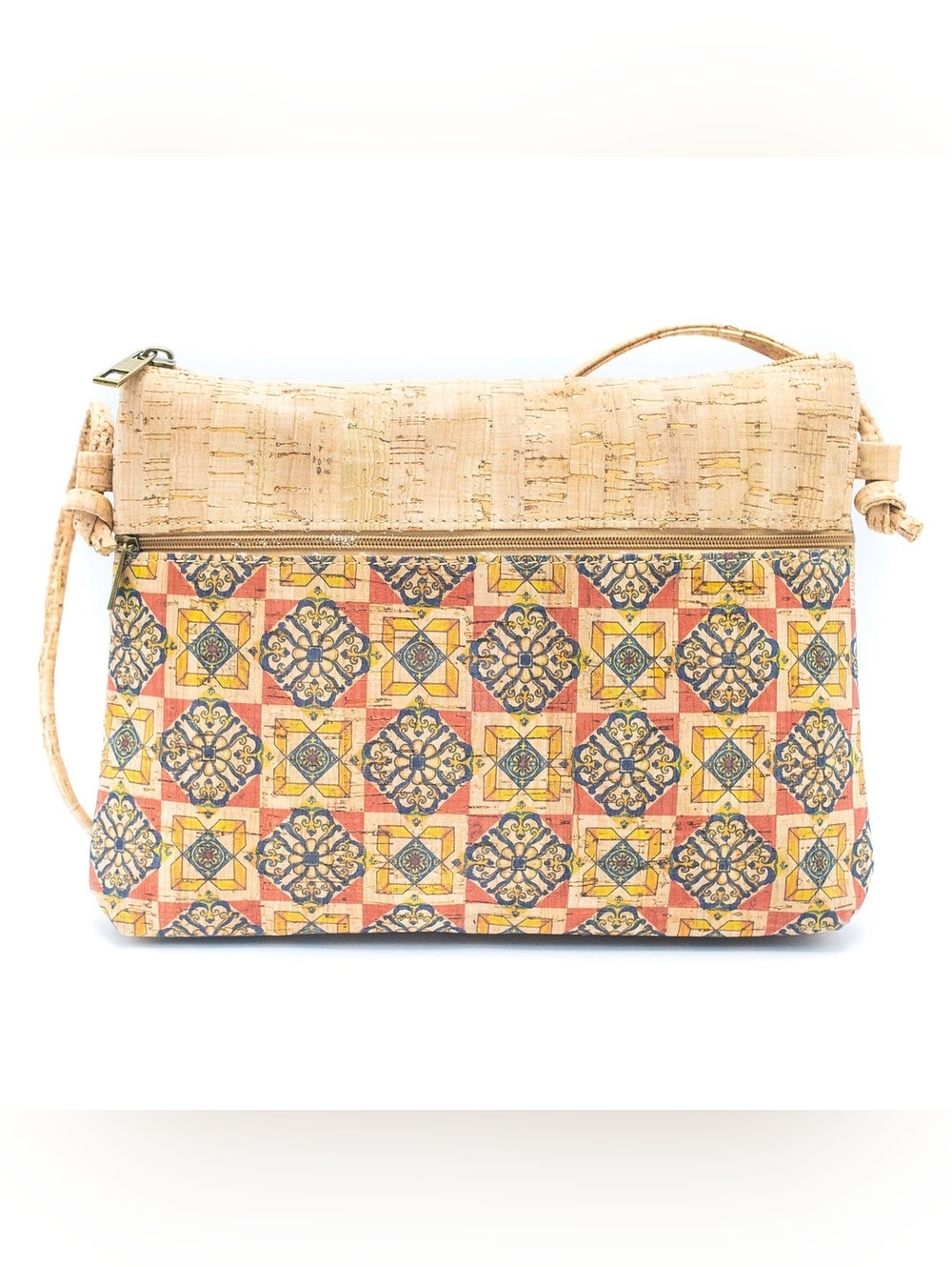 Corkadia Cork Crossbody Bag with Vibrant Multi-Print Design